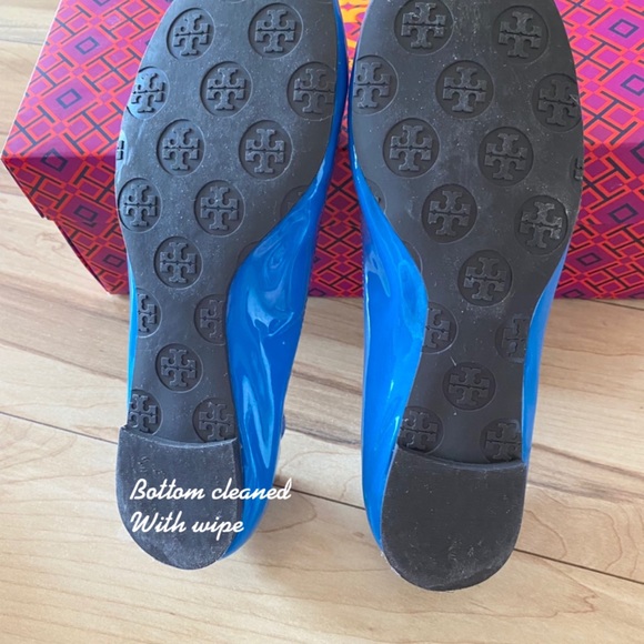 🚫SOLD🚫🍀Tory Burch🍀🥿Miller flats/shoes/ballets/leather/blue/excellent condt - Picture 4 of 10